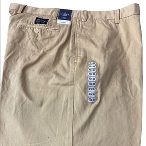 Nautica Clipper Relax Fit Flat Front Khakis